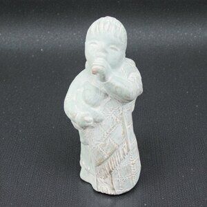 1990s ISABEL BLOOM Angel Girl Sculpture Sucking Thumb Holding Teddy Bear Signed